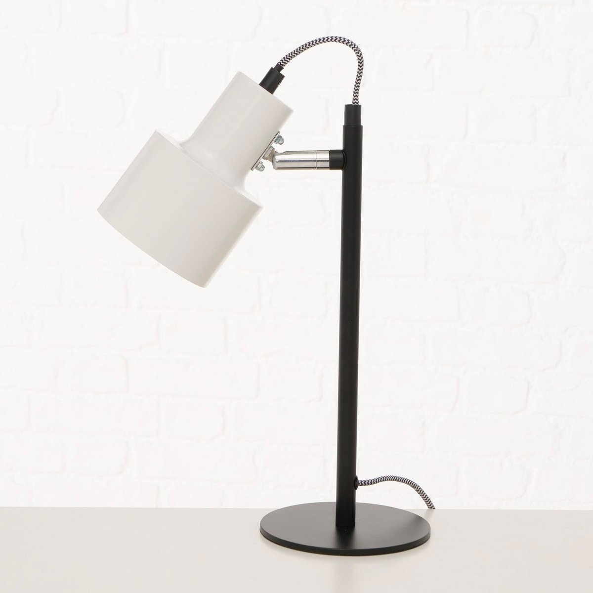 Lampe de bureau métal noir et blanc noir & blanc, WADIGA