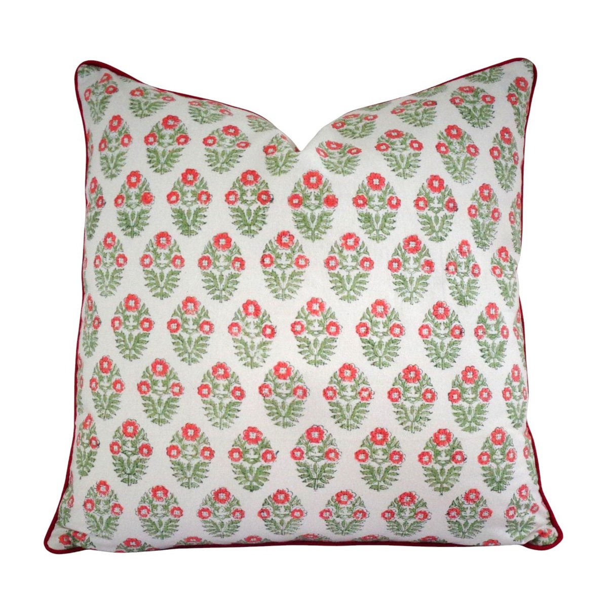 Housse de coussin Georgia crème, vert, rouge, ARCHIV