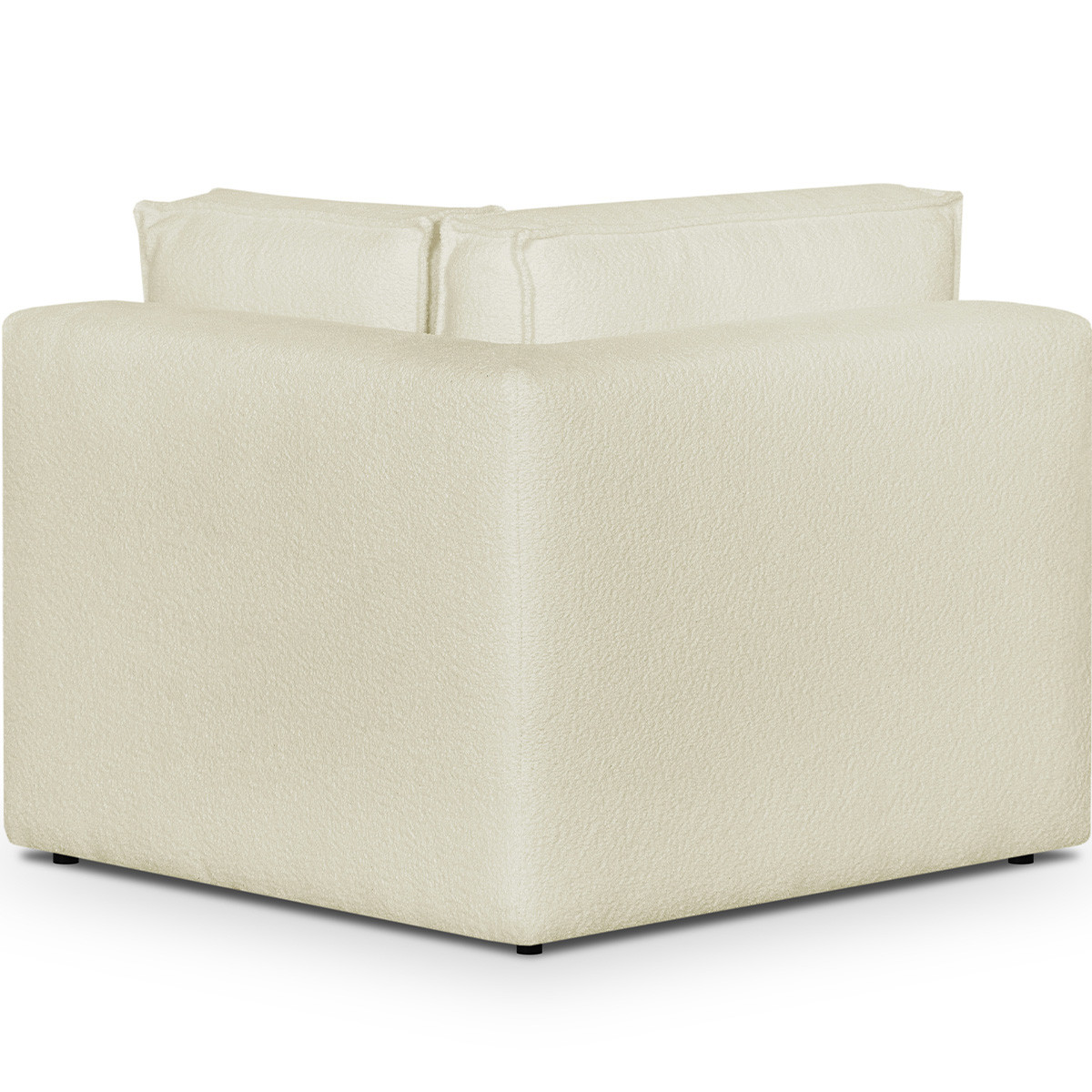 Canapé d'angle droit convertible 8+1 places en tissu bouclé - HARPER MOD ecru, HOMIFAB