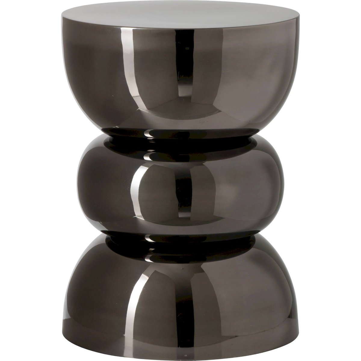 Table d'appoint en métal chromé noir brillant, RECOLLECTION