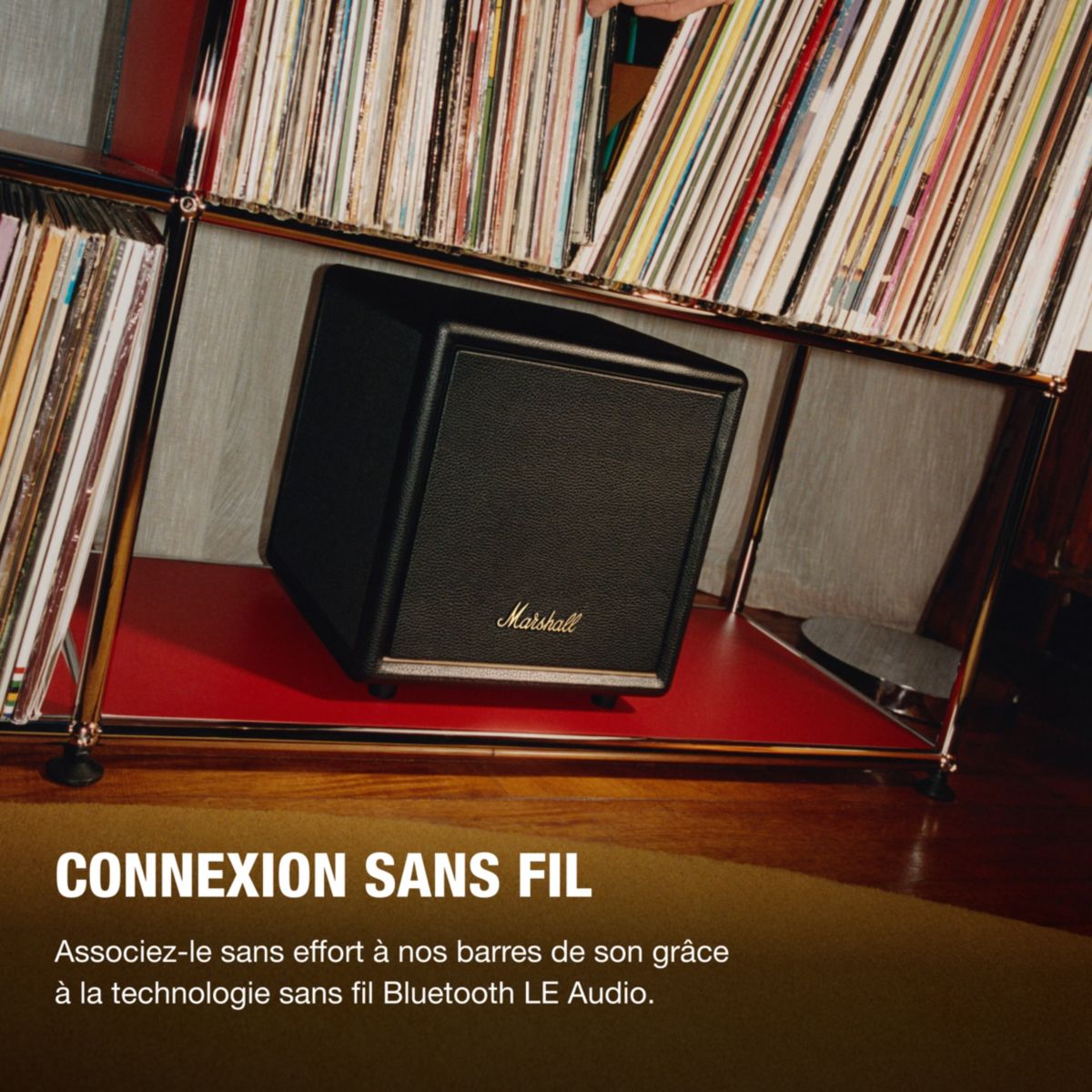 Caisson de basse Heston Sub 200 Crème - Compatible barre de son Marshall, connexion sans fil crème, MARSHALL