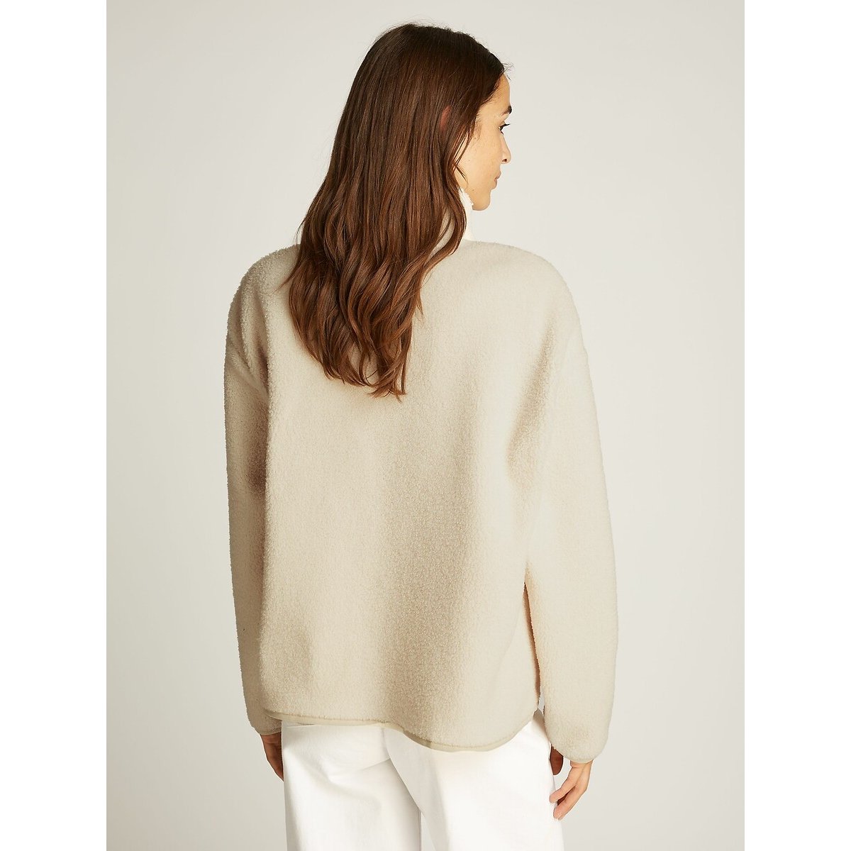 Casual Zip-Up Jacket beige, TOMMY JEANS