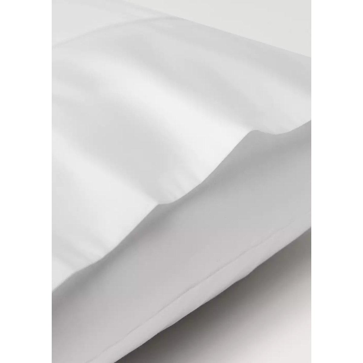 Deux taies d'oreiller percale de coton 500 fils détail passepoilé arrondi 50x75 cm blanc, MANGO HOME