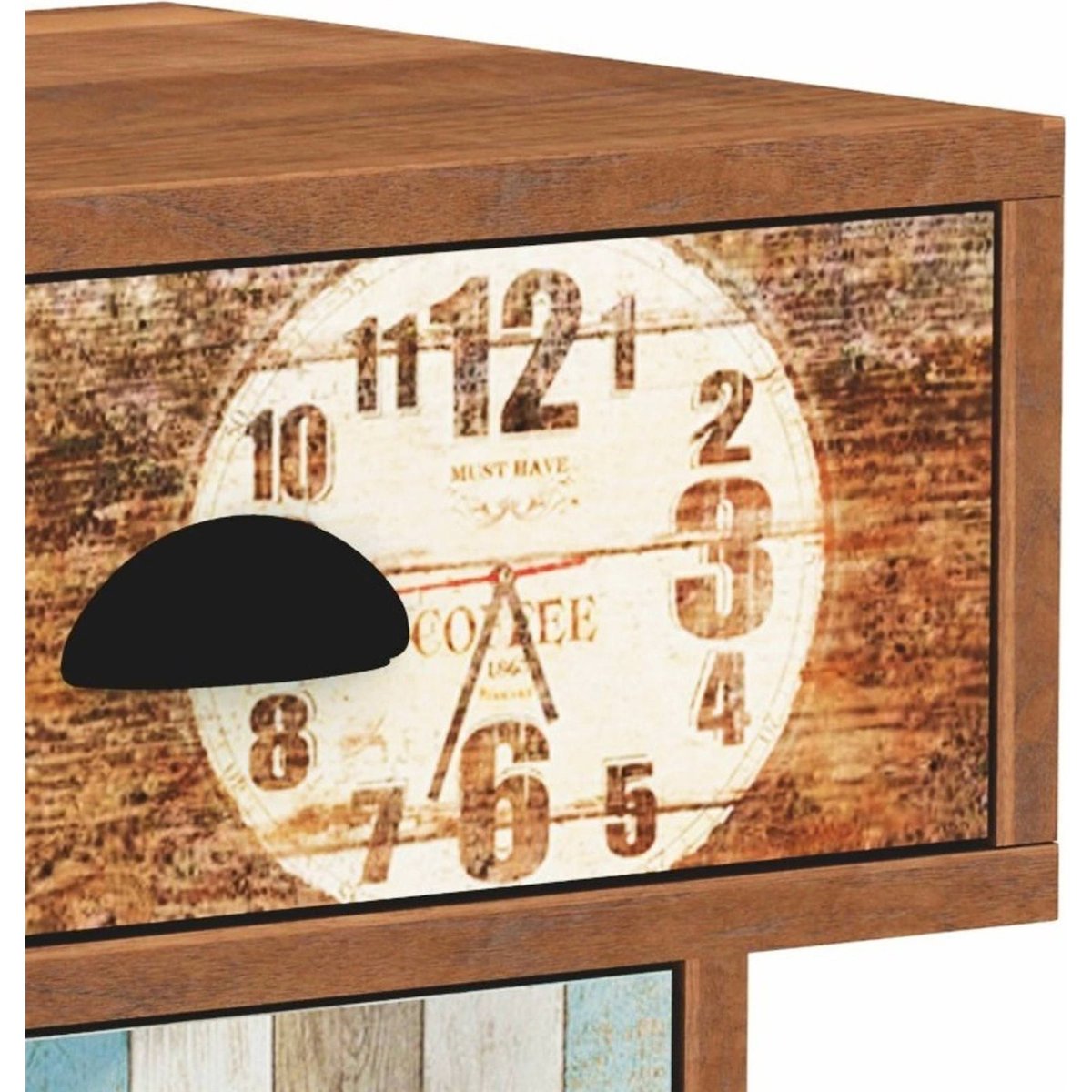 Table de chevet PATCHWORK métal vintage multicolore, RECOLLECTION