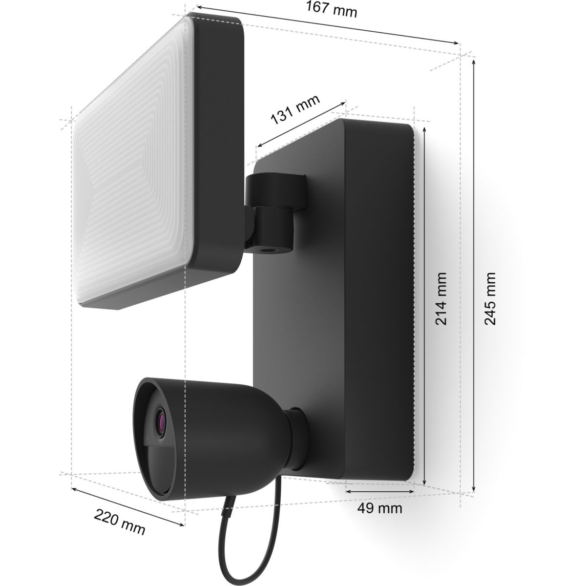 Caméra de surveillance HUE Secure 1080p Floodlight filaire couleur unique, PHILIPS HUE
