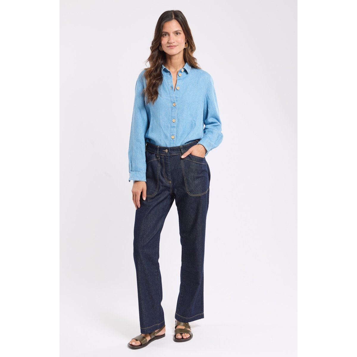 Jean taille élastique en coton jean brut, ARMOR-LUX