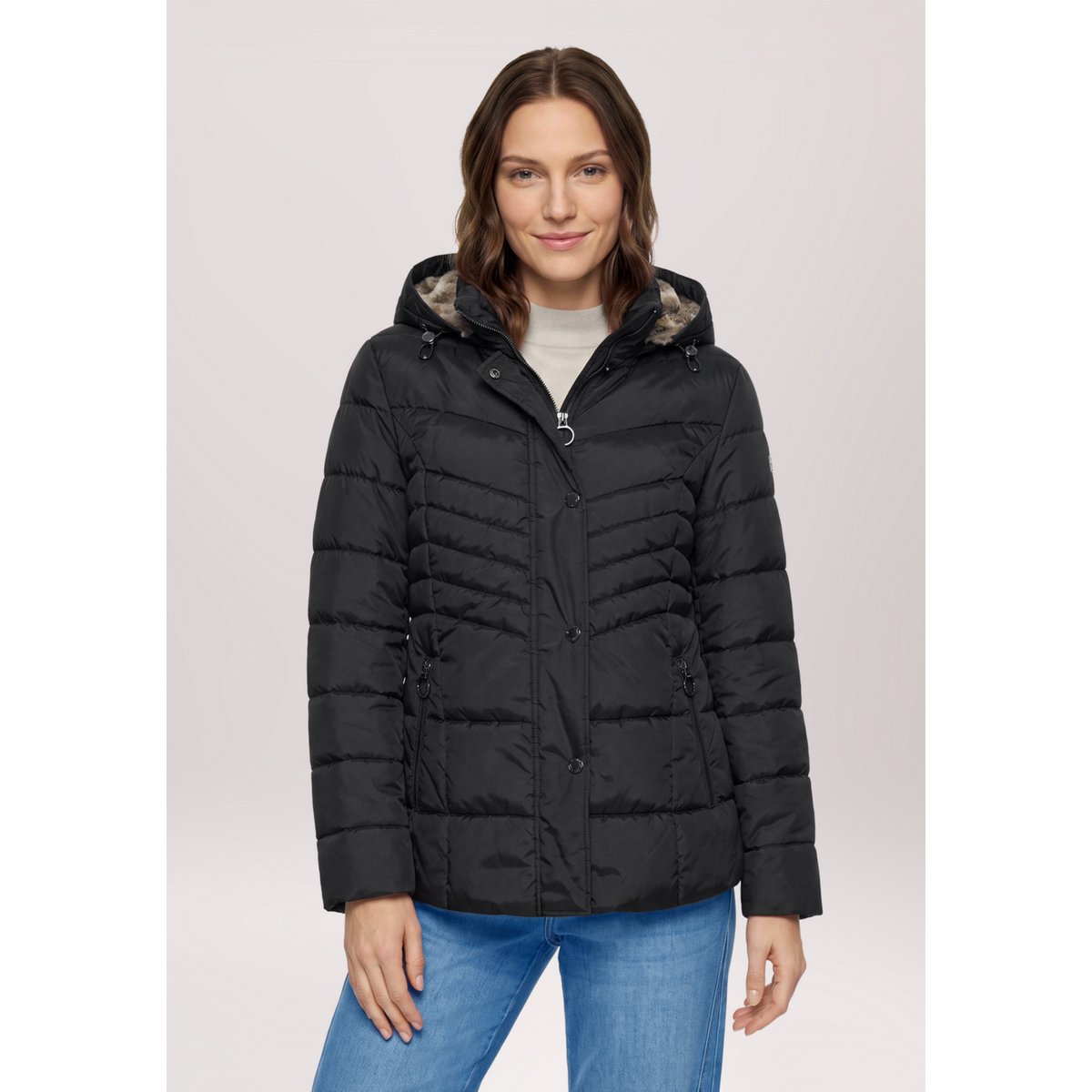 Veste outdoor à capuche amovible noir, BETTY BARCLAY