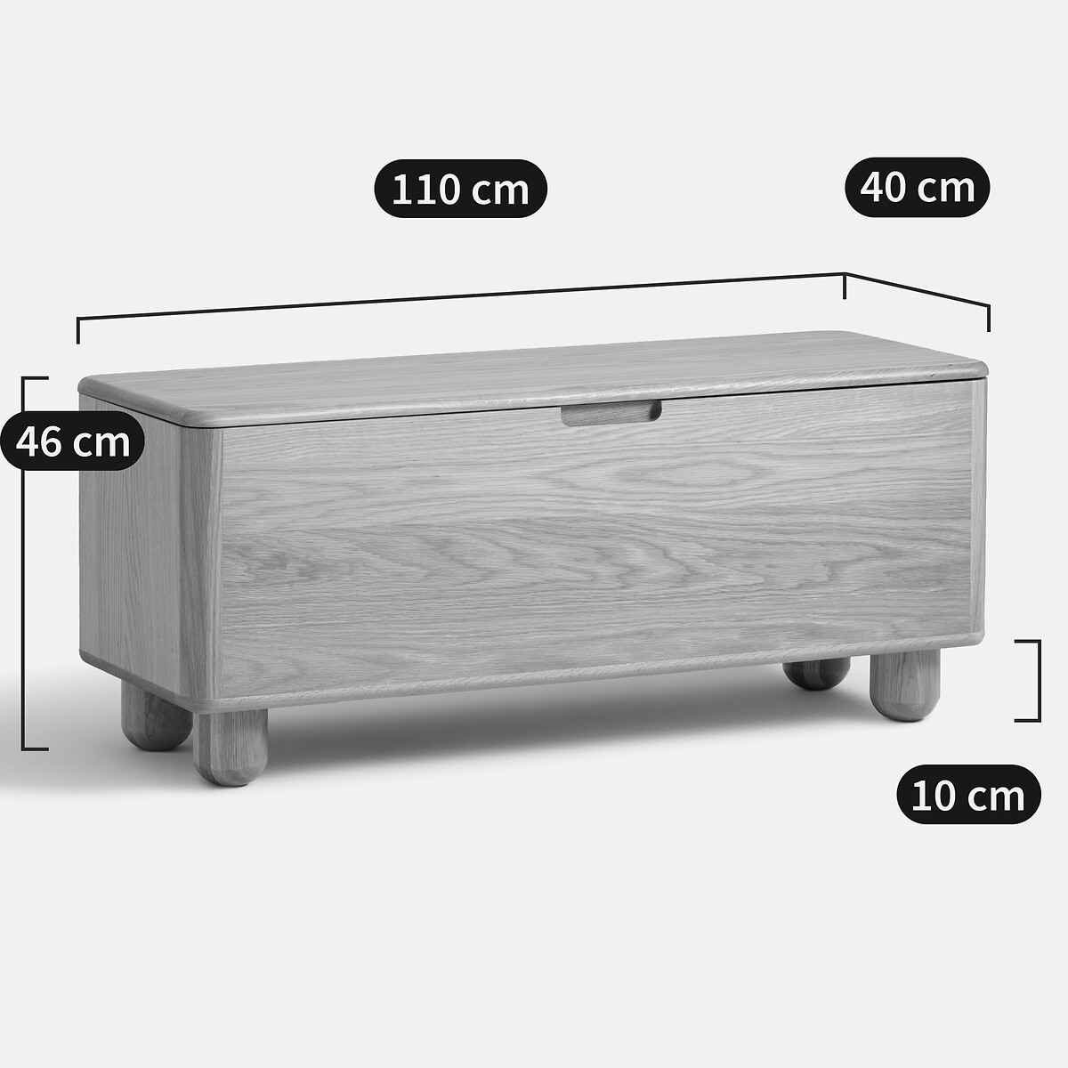 Piero Bench/Storage Box in Oak and Veneer natural, LA REDOUTE INTERIEURS