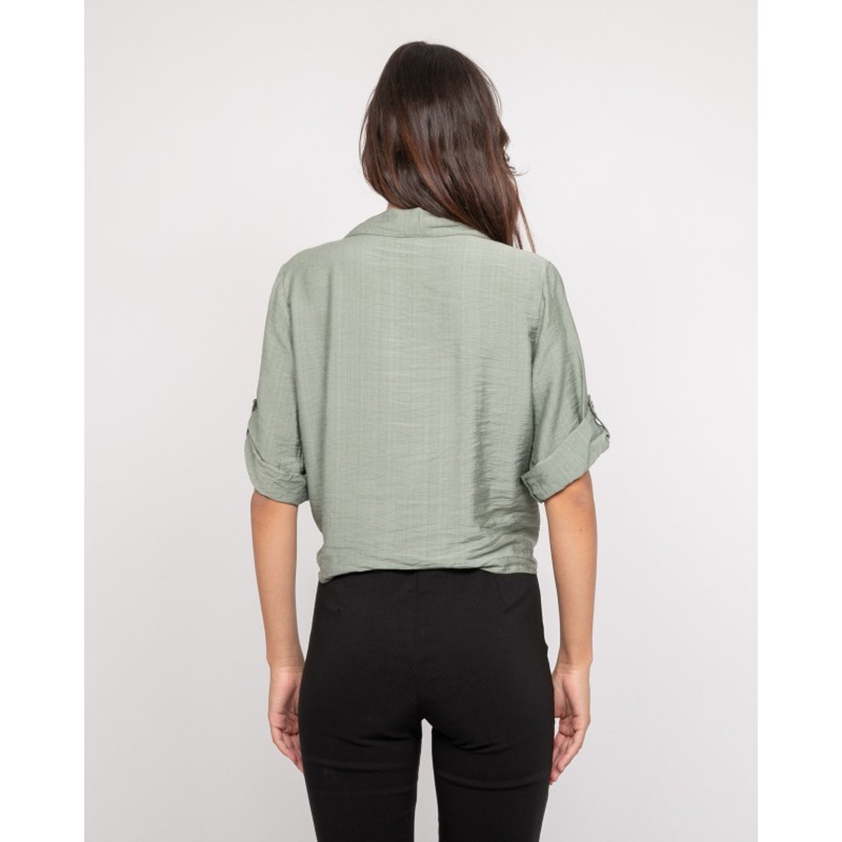 Chemise Manches Courtes Nouée Ovelie kaki, DONA LISA