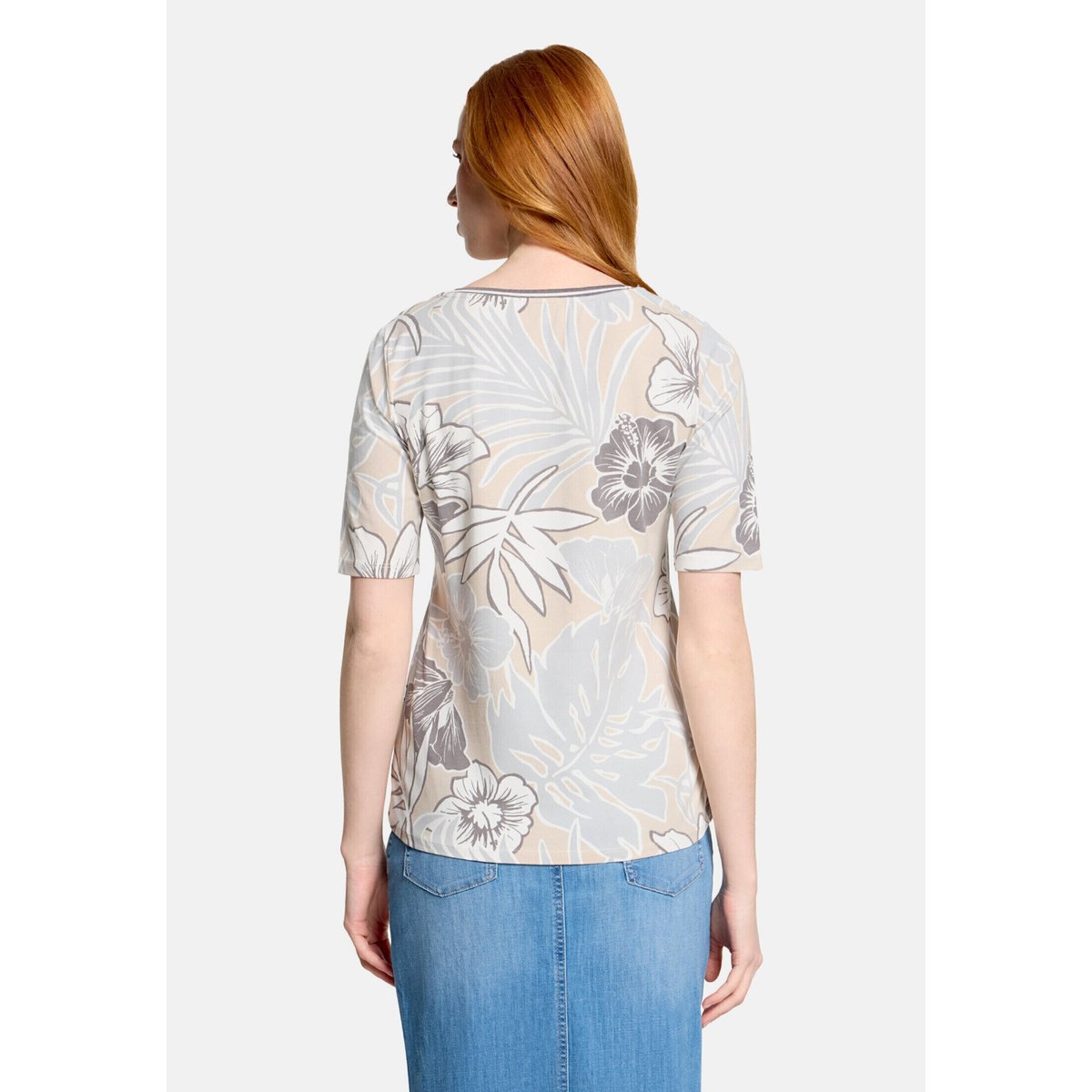 T-shirt basique à imprimé à fleurs beige/cream, BETTY BARCLAY