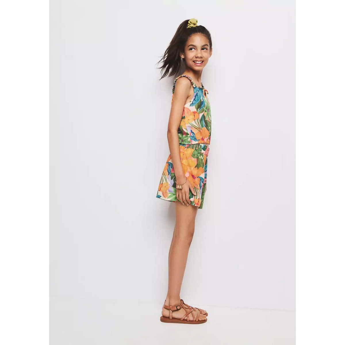 Short imprimé tropical orange, MANGO KIDS