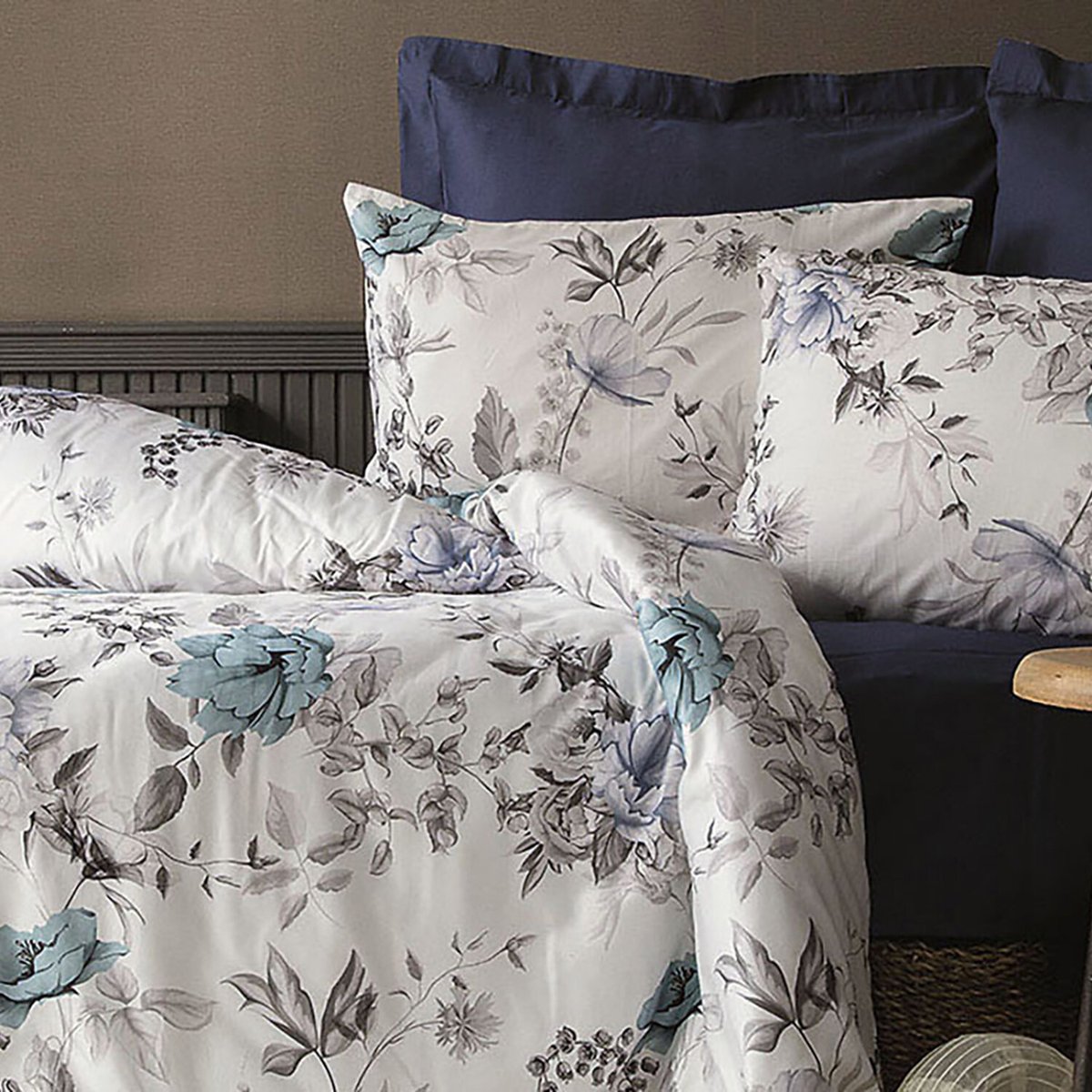 Parure housse de couette 100% satin de coton, Laterna multicolore, C DESIGN HOME TEXTILE