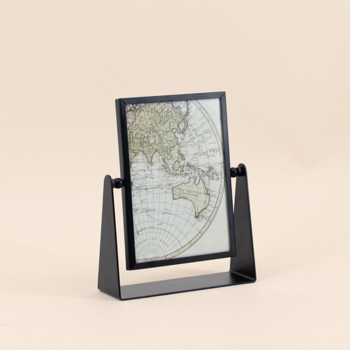 Cadre photo pivotant en métal 16,5x21cm noir, ORNAMI