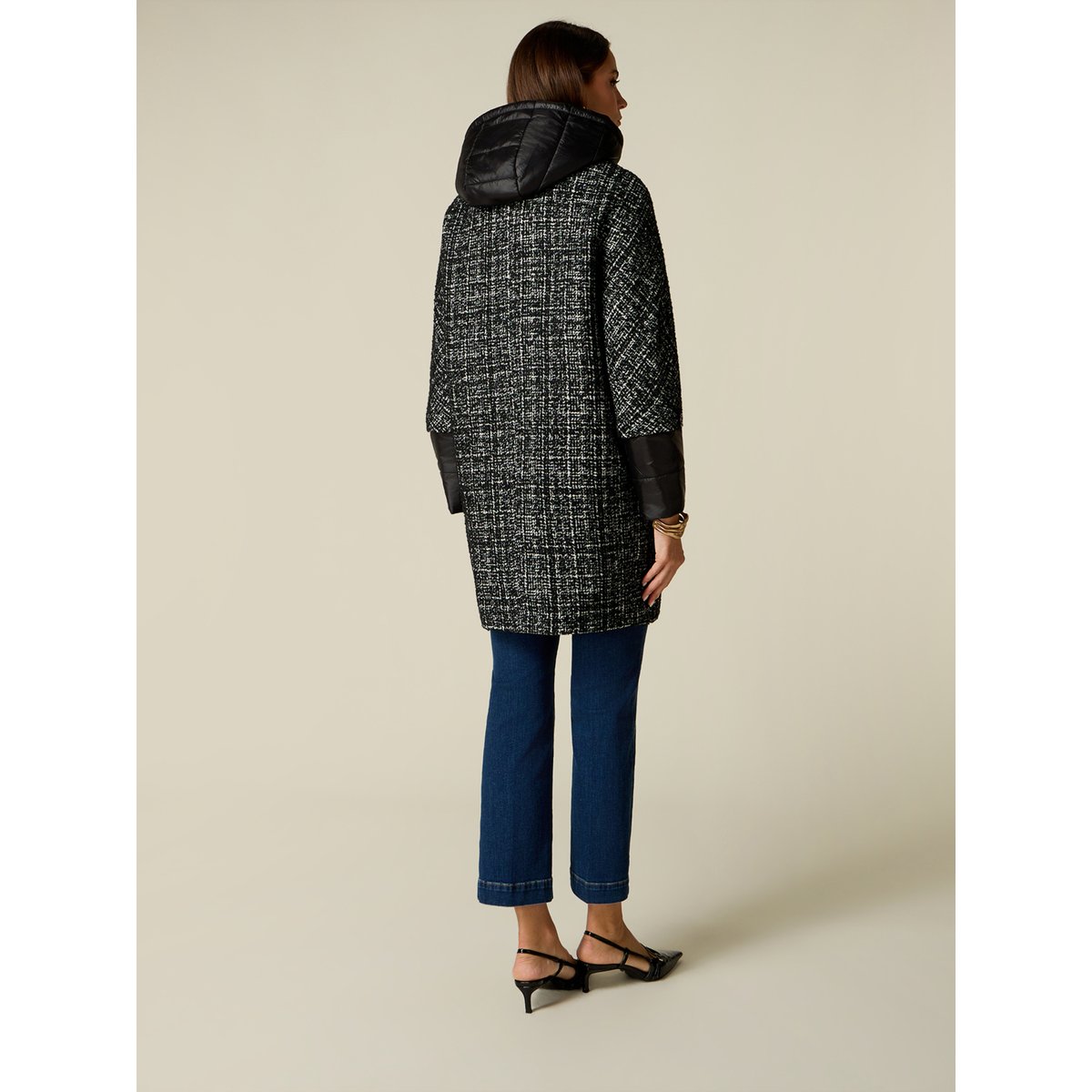 Parka avec détails matelassés noir, OLTRE