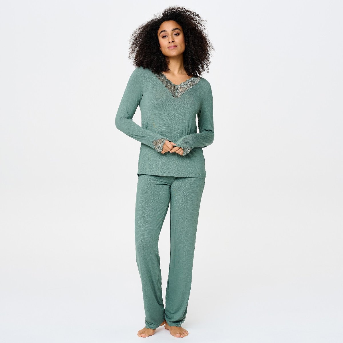 Ensemble de Pyjama green marl, LINGADORE