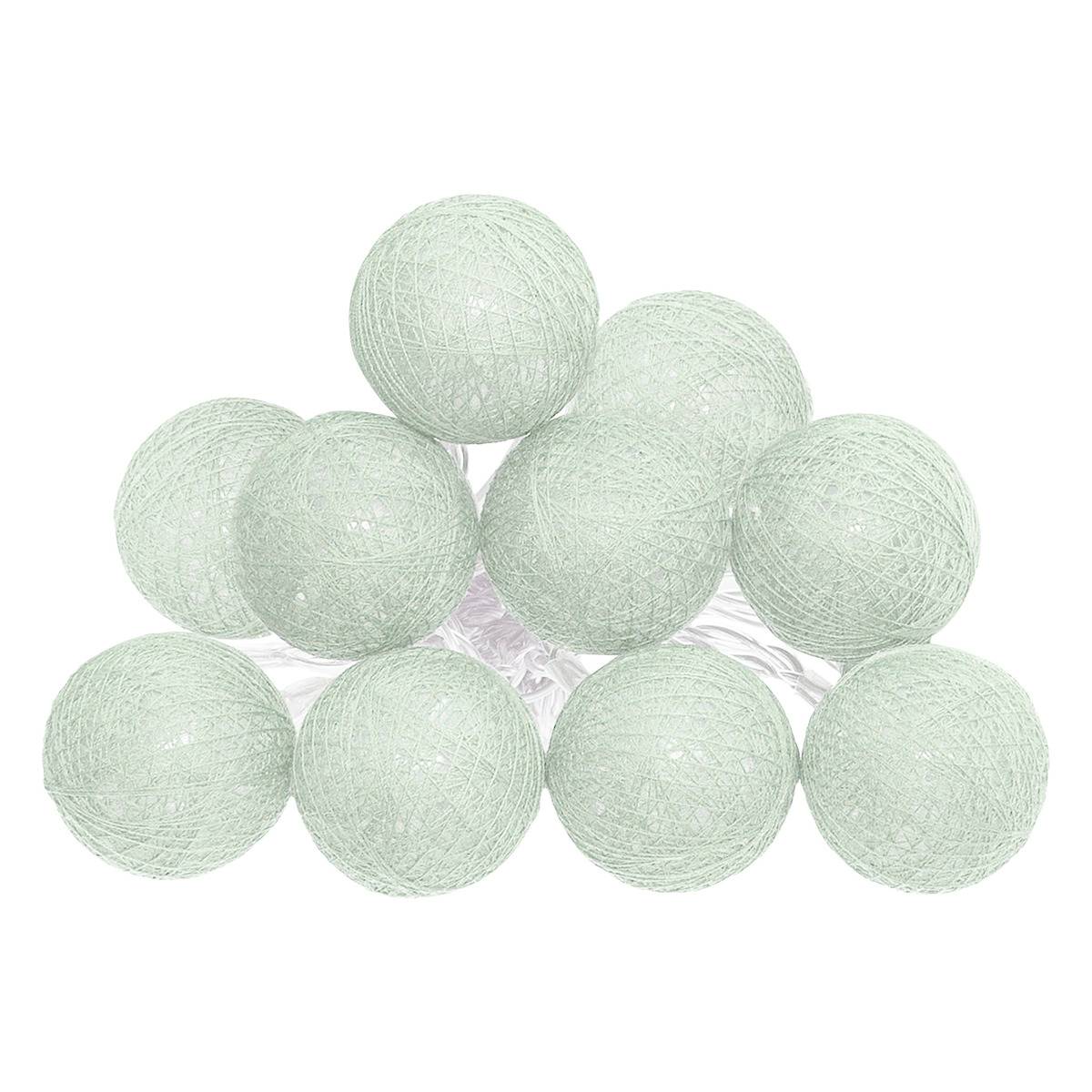 Guirlande LED 10 boules vert cèdre, ATMOSPHERA