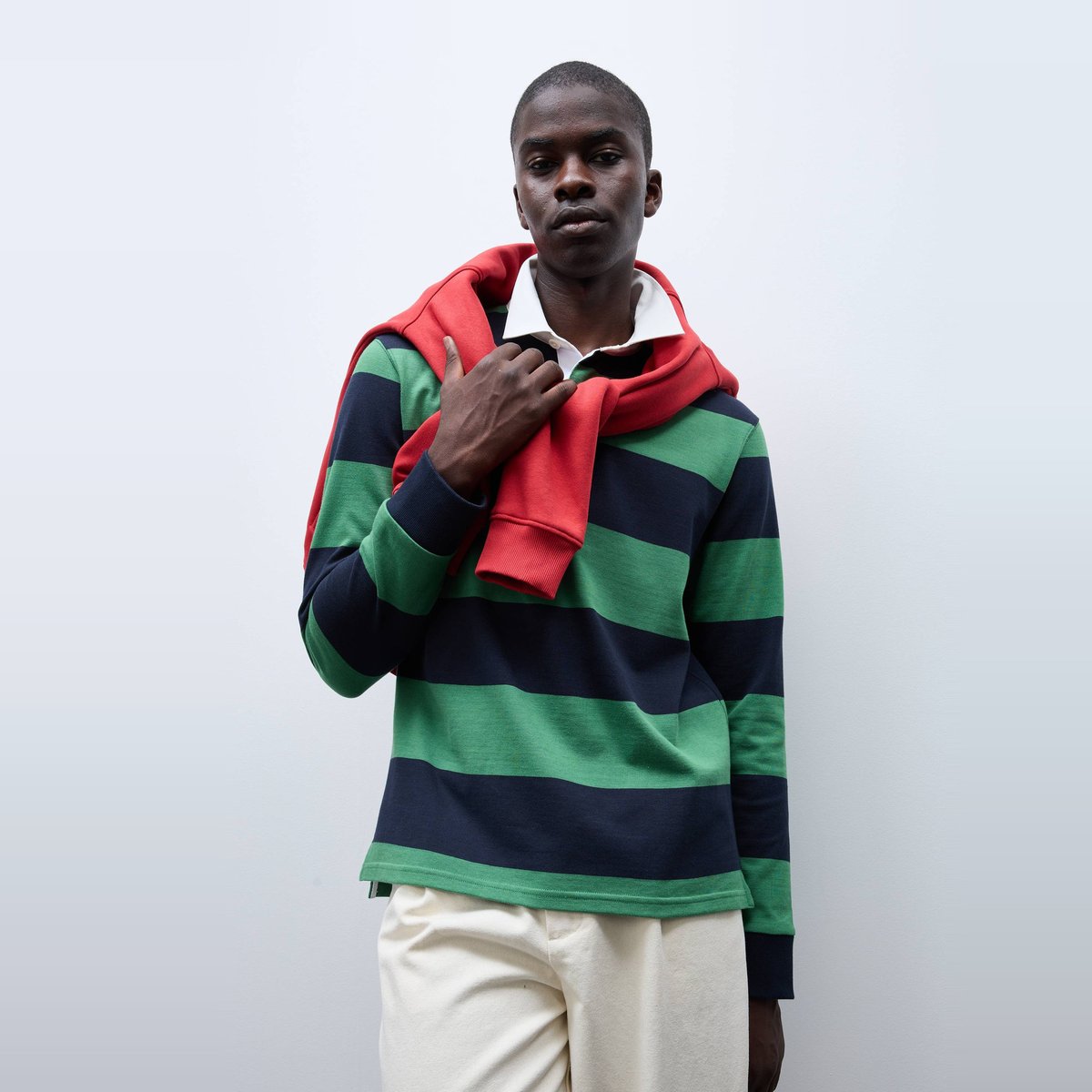 Polo manches longues rayé en coton interlock BIO GOTS spring, MONOPRIX