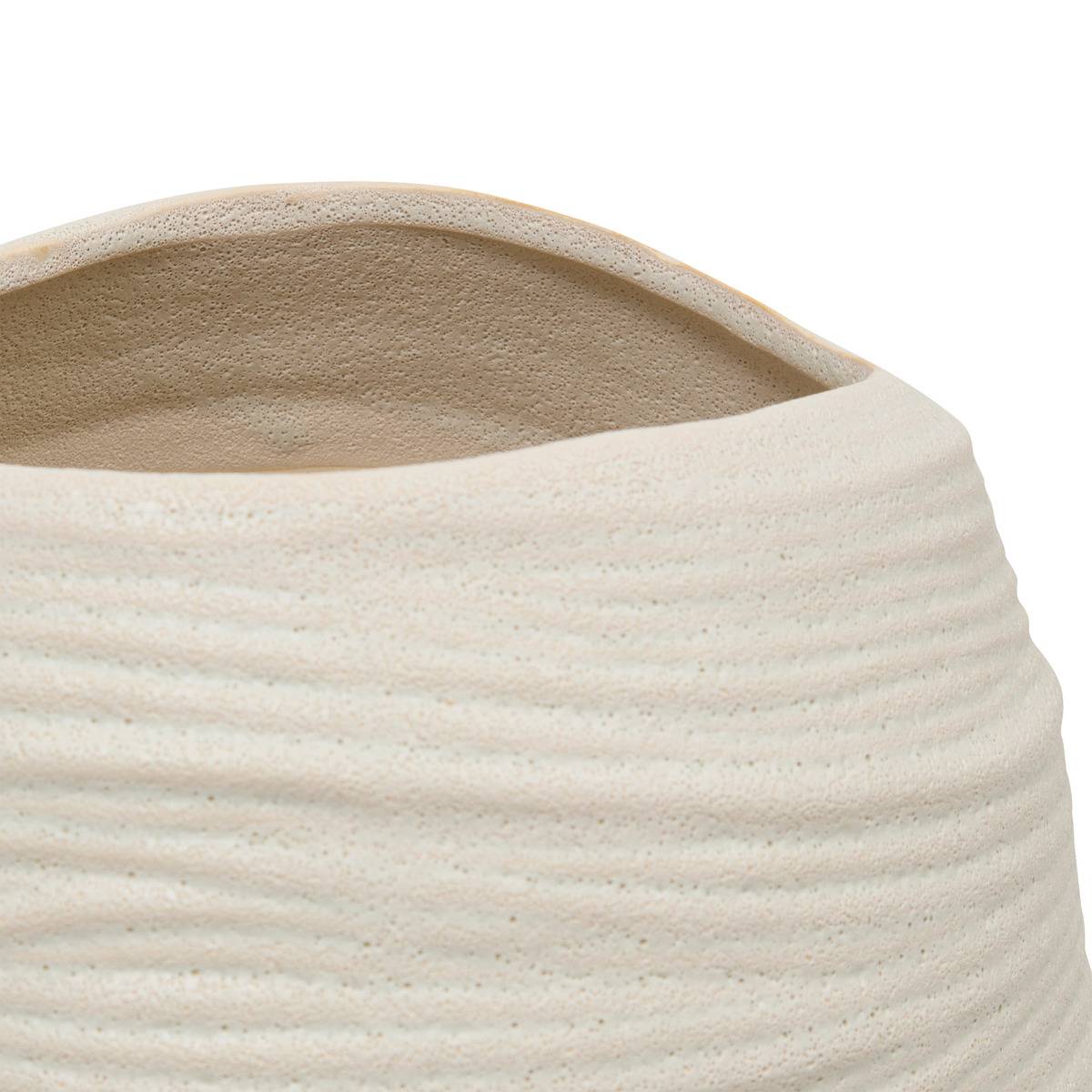 Vase cylindre organique en grès PRUDI blanc, ATMOSPHERA