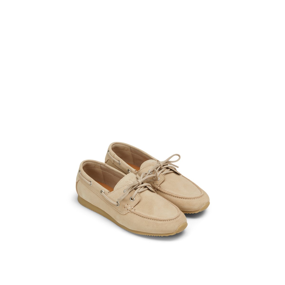 Chaussure bateau en cuir de vachette velours braun, MARC O'POLO