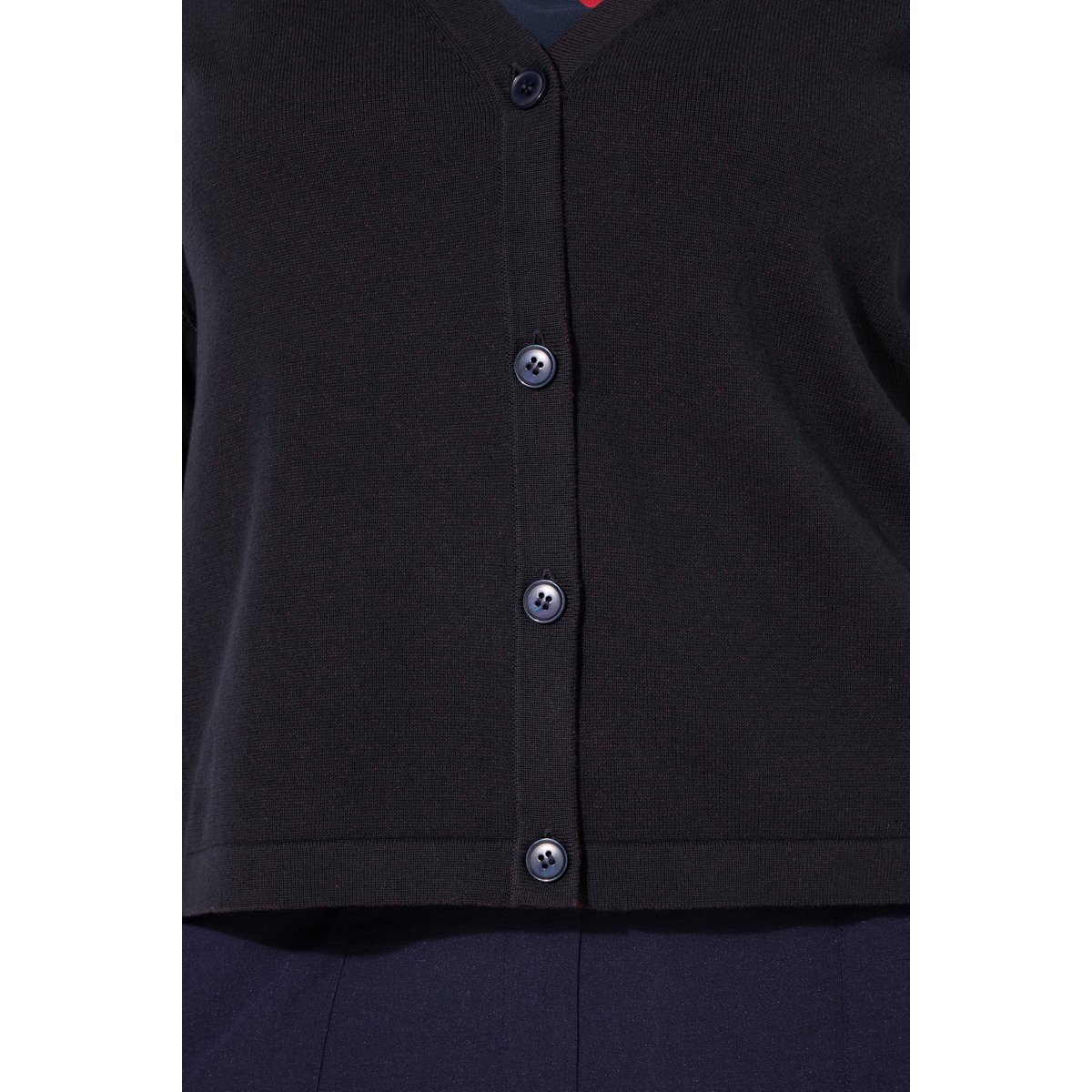 Cardigan en maille double-face. Encolure marine, ULLA POPKEN