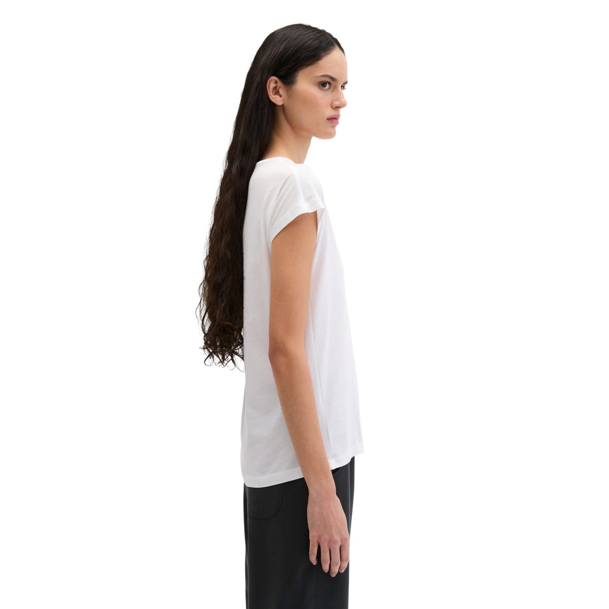 T-shirt imprimé loose en single jersey léger blanc, MARC O'POLO