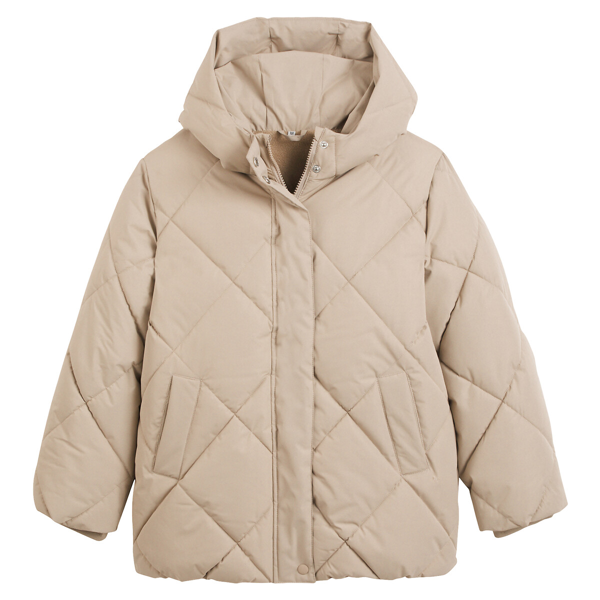 Doudoune chaude à capuche, doublure polaire beige, LA REDOUTE COLLECTIONS