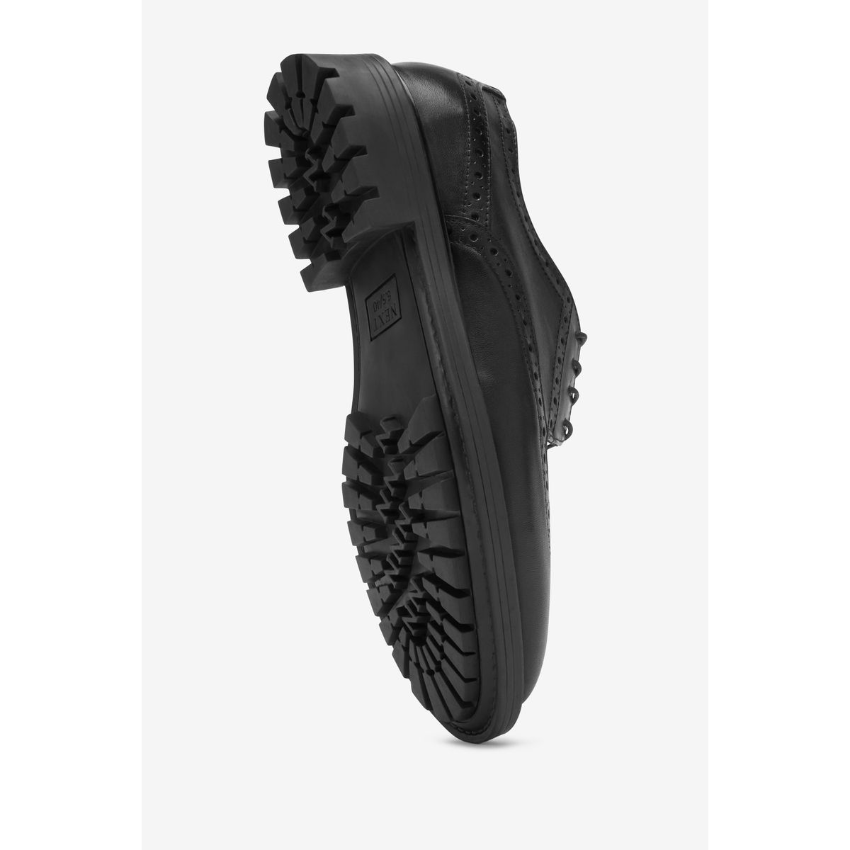 Chaussures Richelieu En Cuir À Lacets noir, NEXT