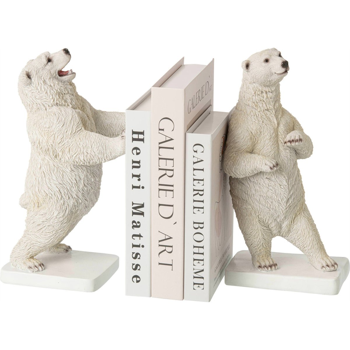 Serre-livres ours en résine, Lot de 2 blanc, RECOLLECTION
