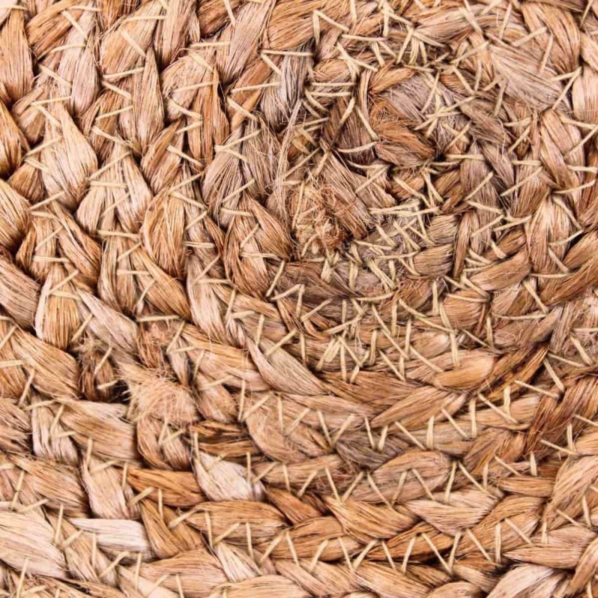 Tapis en jute rond forme fleur 80cm beige, ORNAMI