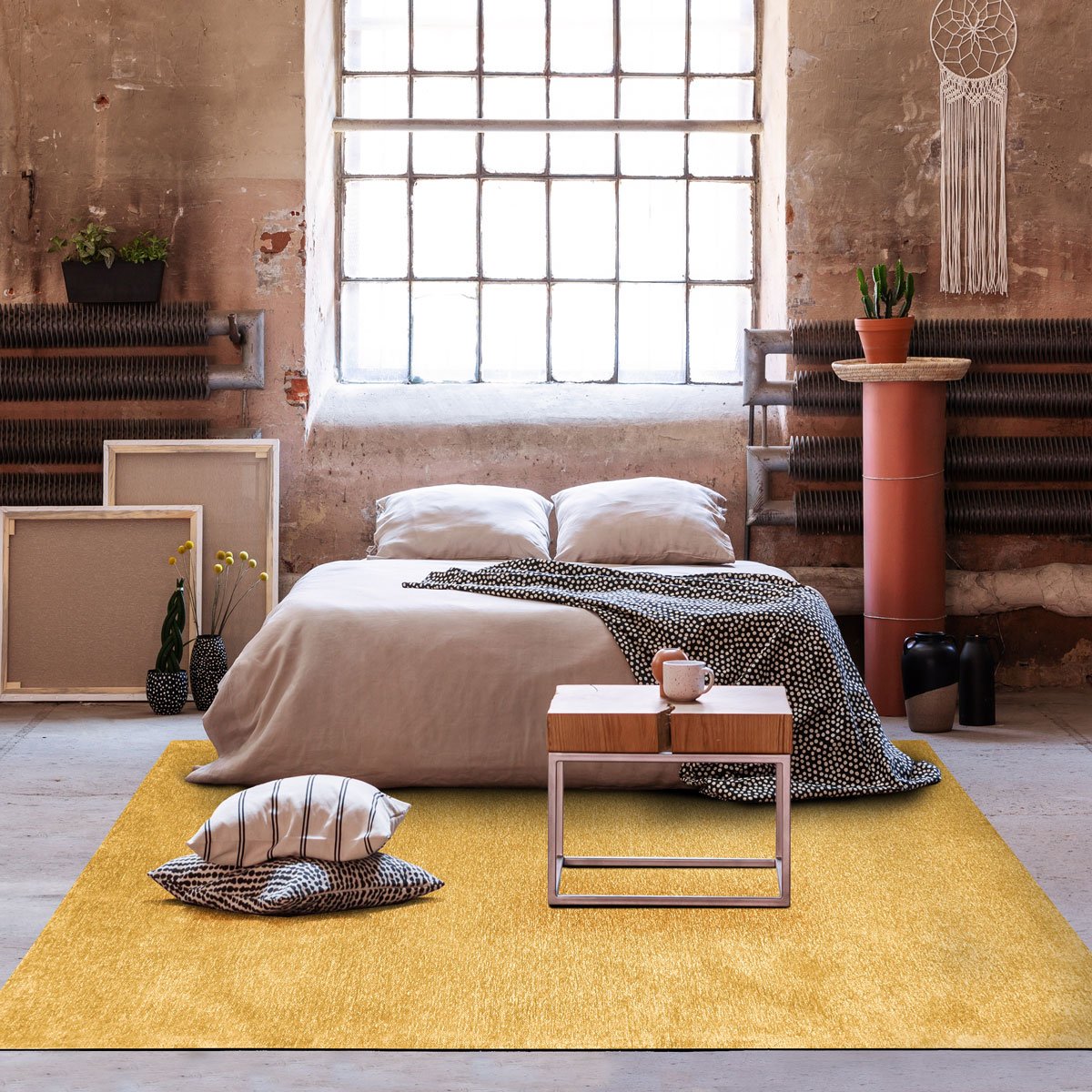 Tapis lumineux SOLANCE vert-rouillé, THE DECO FACTORY