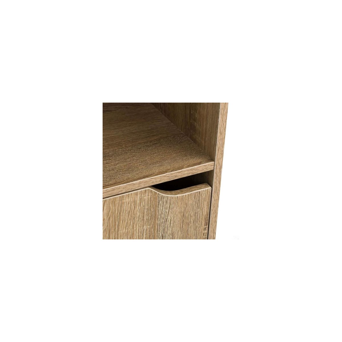 Table de Chevet Bois 1 Placard + 1 Étagère bois, WADIGA
