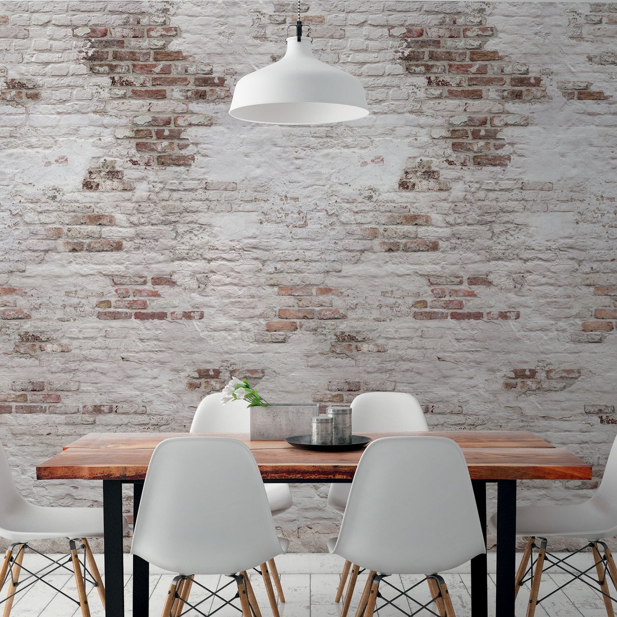 Papier peint briques gris, HEXOA