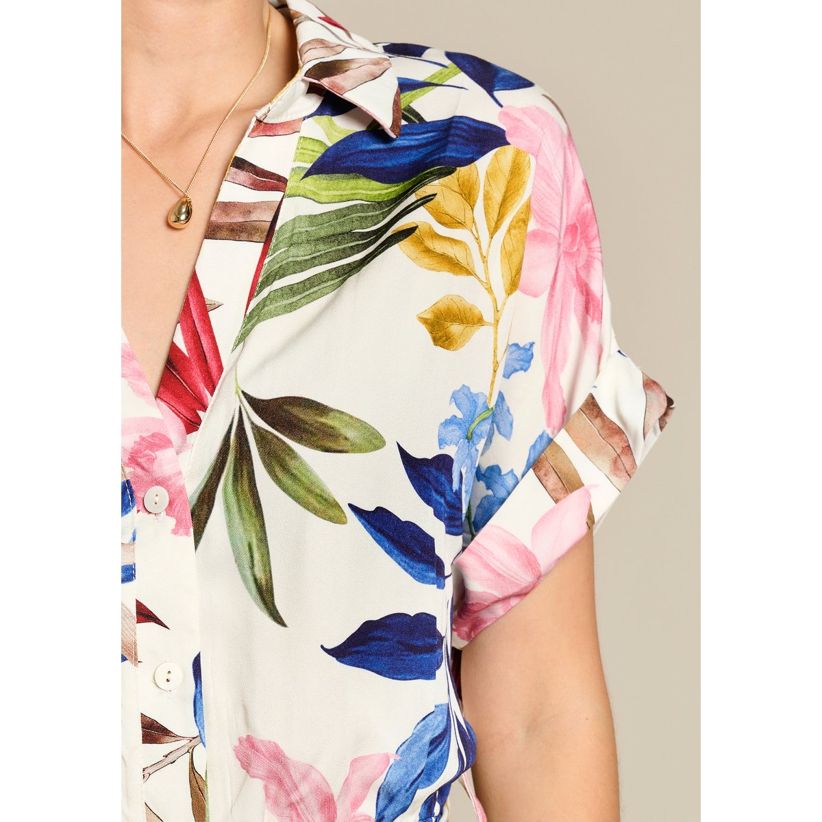 Robe portefeuille imprimée blanc vanille, LOLALIZA