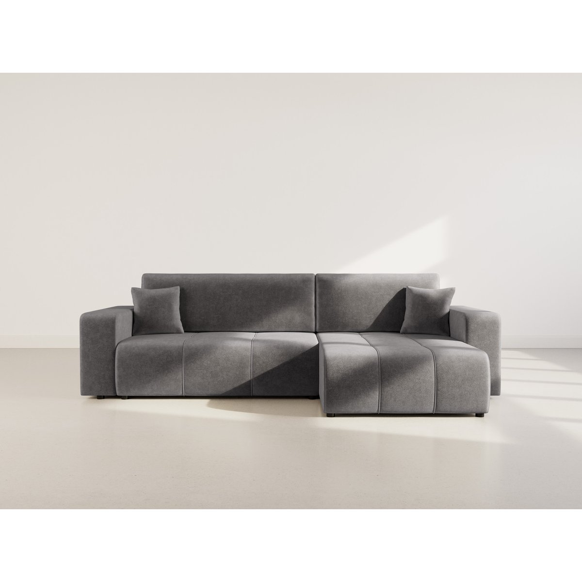 Canapé d'Angle Convertible 5 places - NICOLE gris, BEST MOBILIER