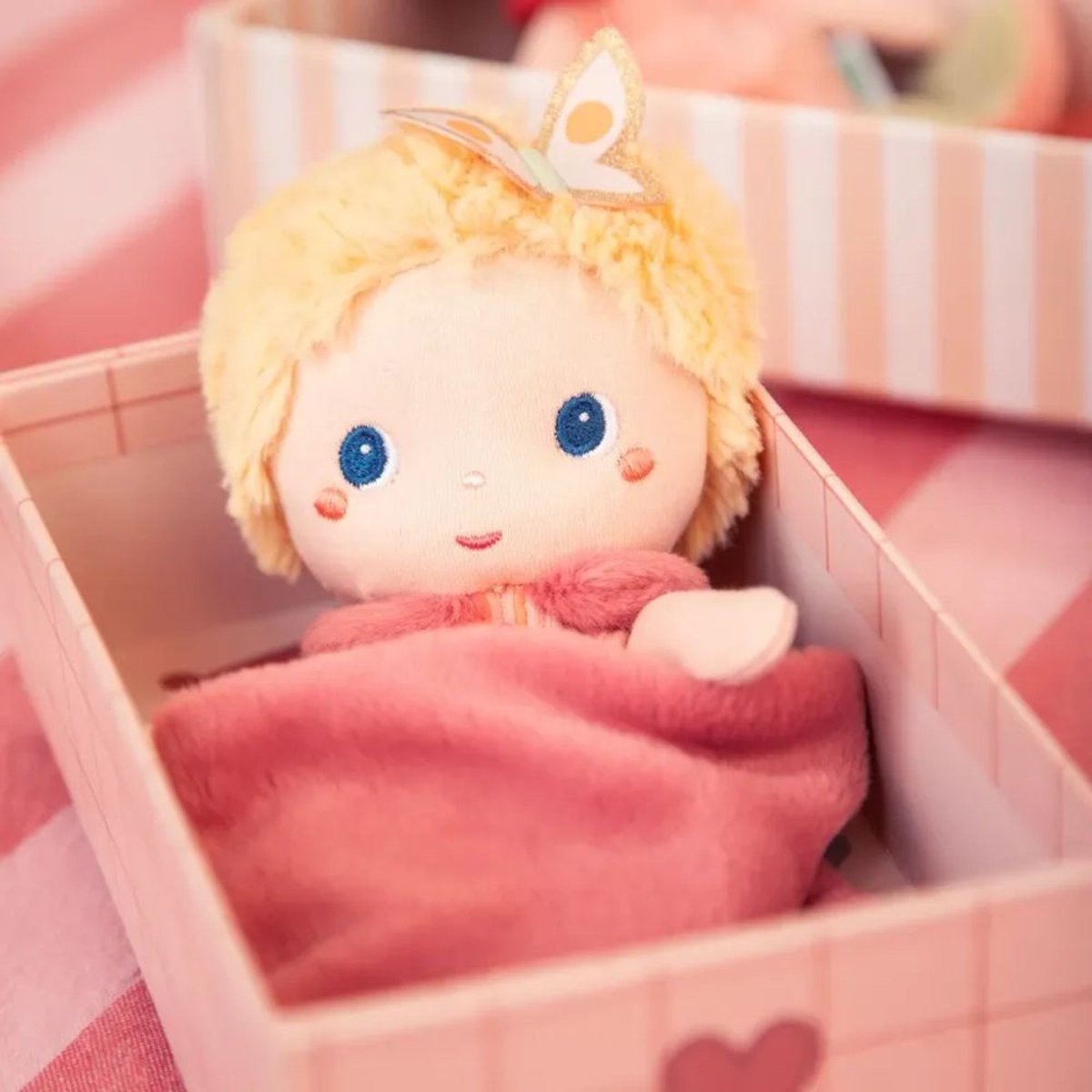 Petite poupée en tissu 18cm rose, LILLIPUTIENS