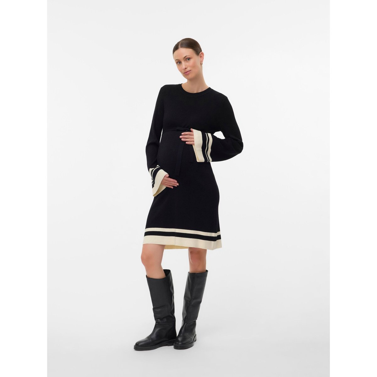 Robe En Maille noire - black, MAMA LICIOUS