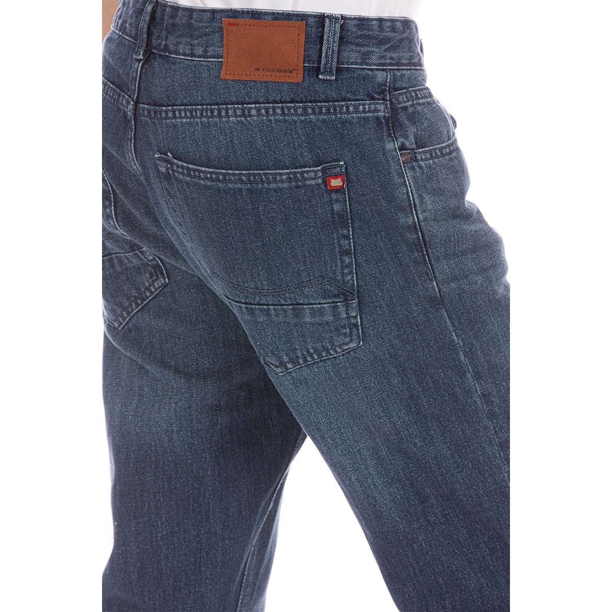 Jeans ARKON3 coupe droite coton brossé, longueur 30 bleu, RICA LEWIS