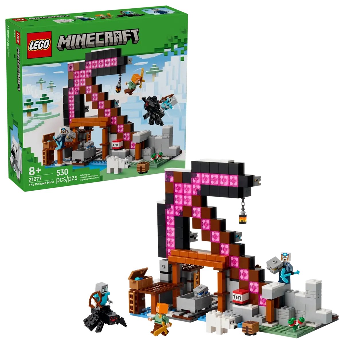 Minecraft La mine en forme de pioche multicolore, LEGO