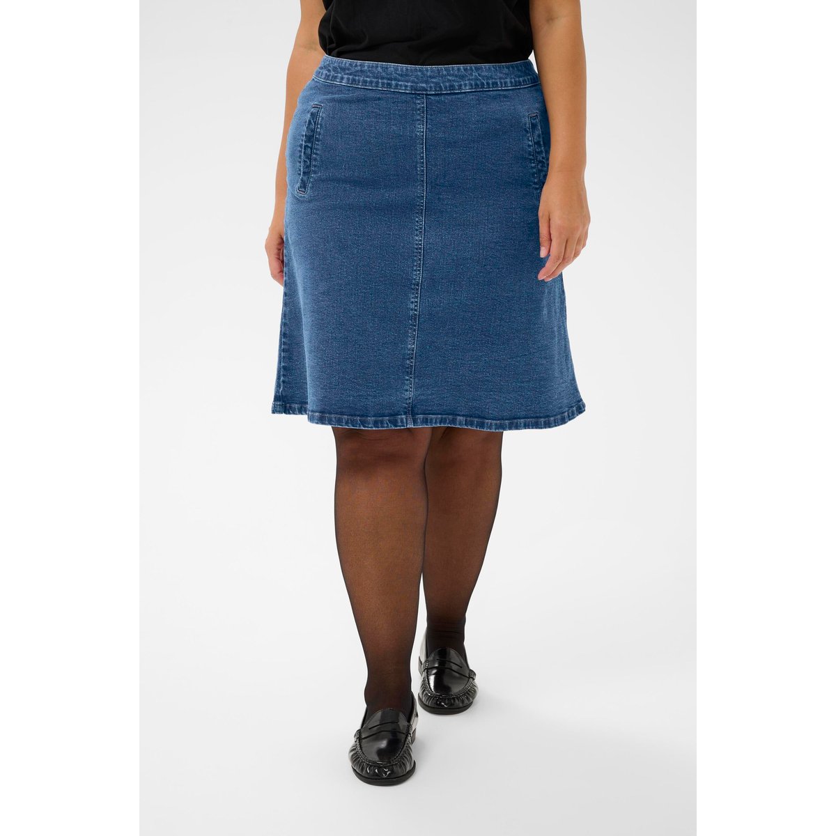 Jupe casual bleu medium blue denim, KAFFE CURVE