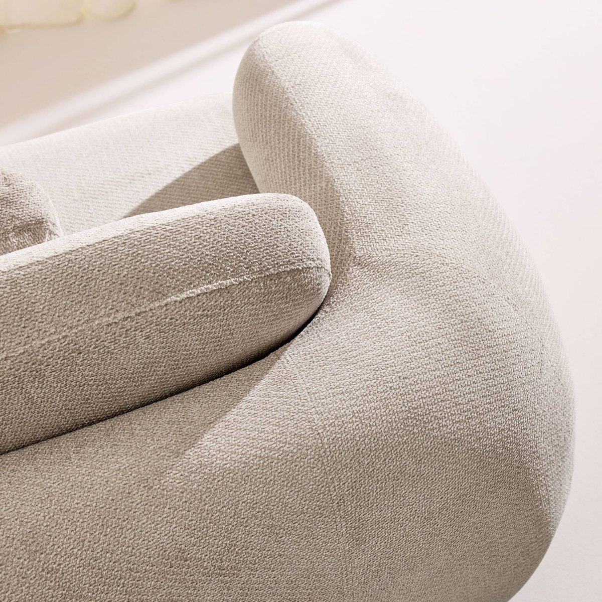 Canapé 3 places tissu chenille CLOUD blanc, SWEEEK