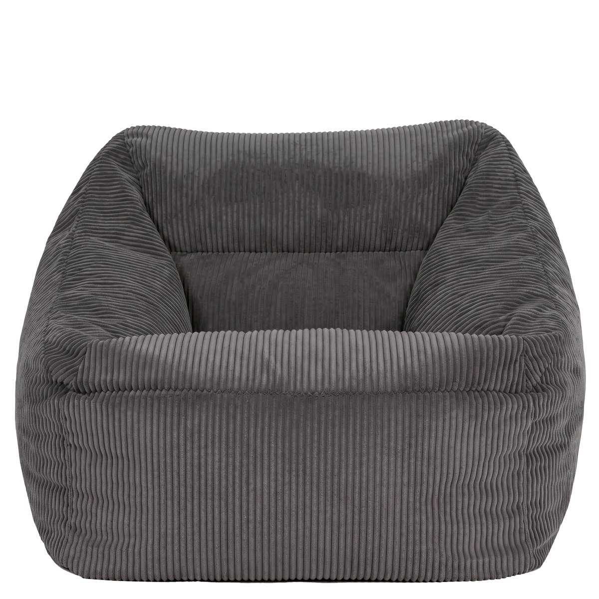 Pouf fauteuil salon velours côtelé Oeko-Tex® - NATALIA gris anthracite, ICON