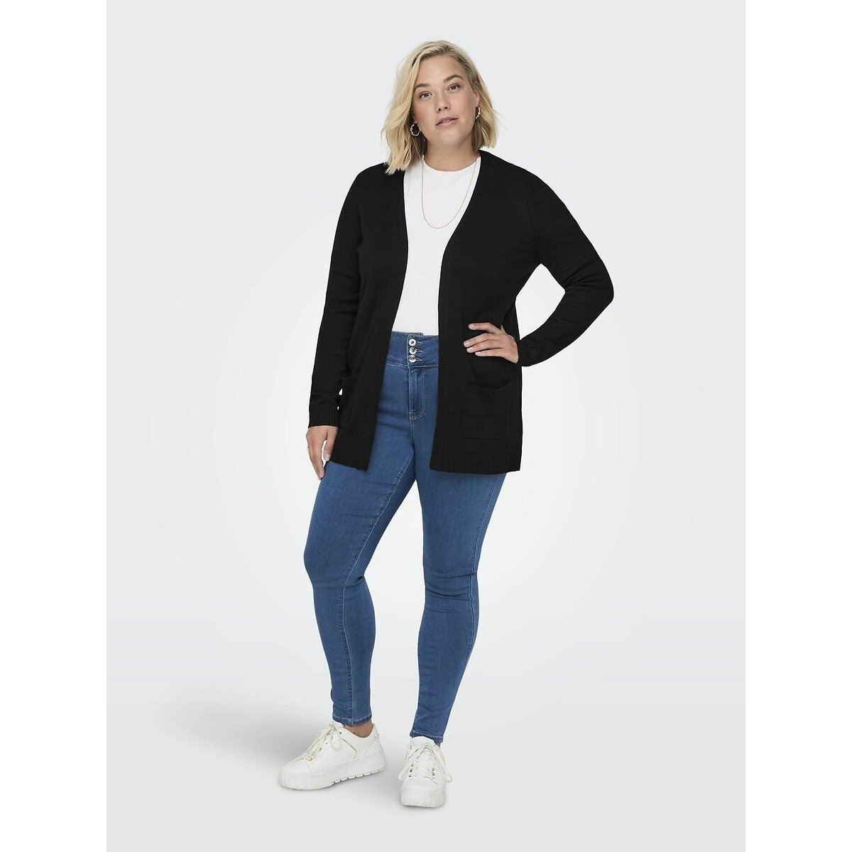 Gilet mi-long noir, ONLY CARMAKOMA