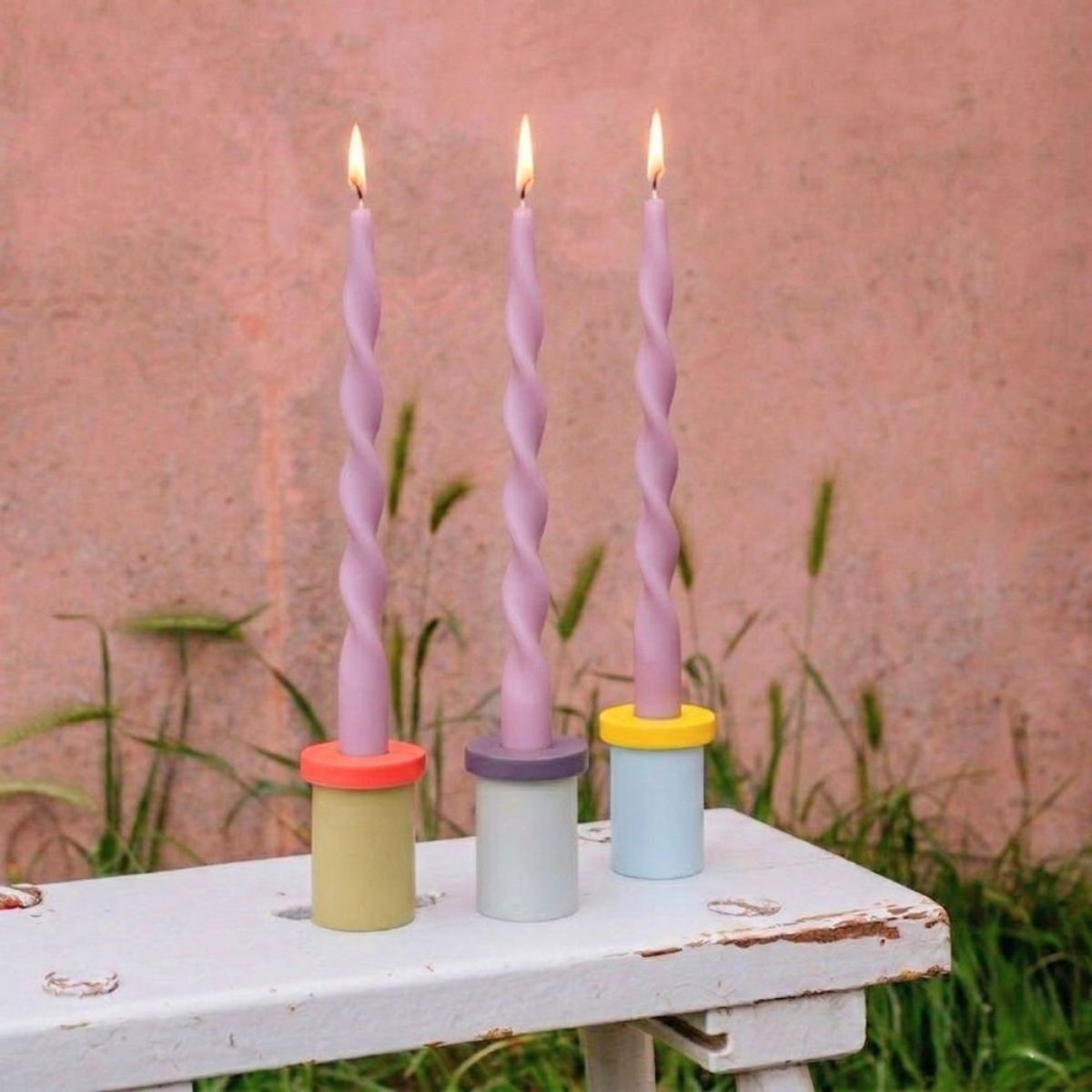 Bougie spirale 40cm rose, ORIGINALHOME