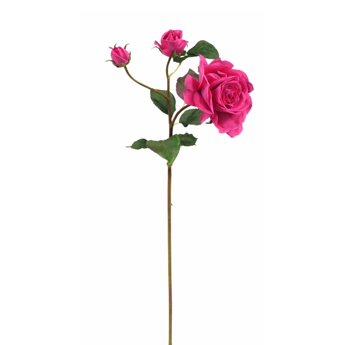 Tige de rose avec bourgeon artificielle H53 rose, SIA DECO