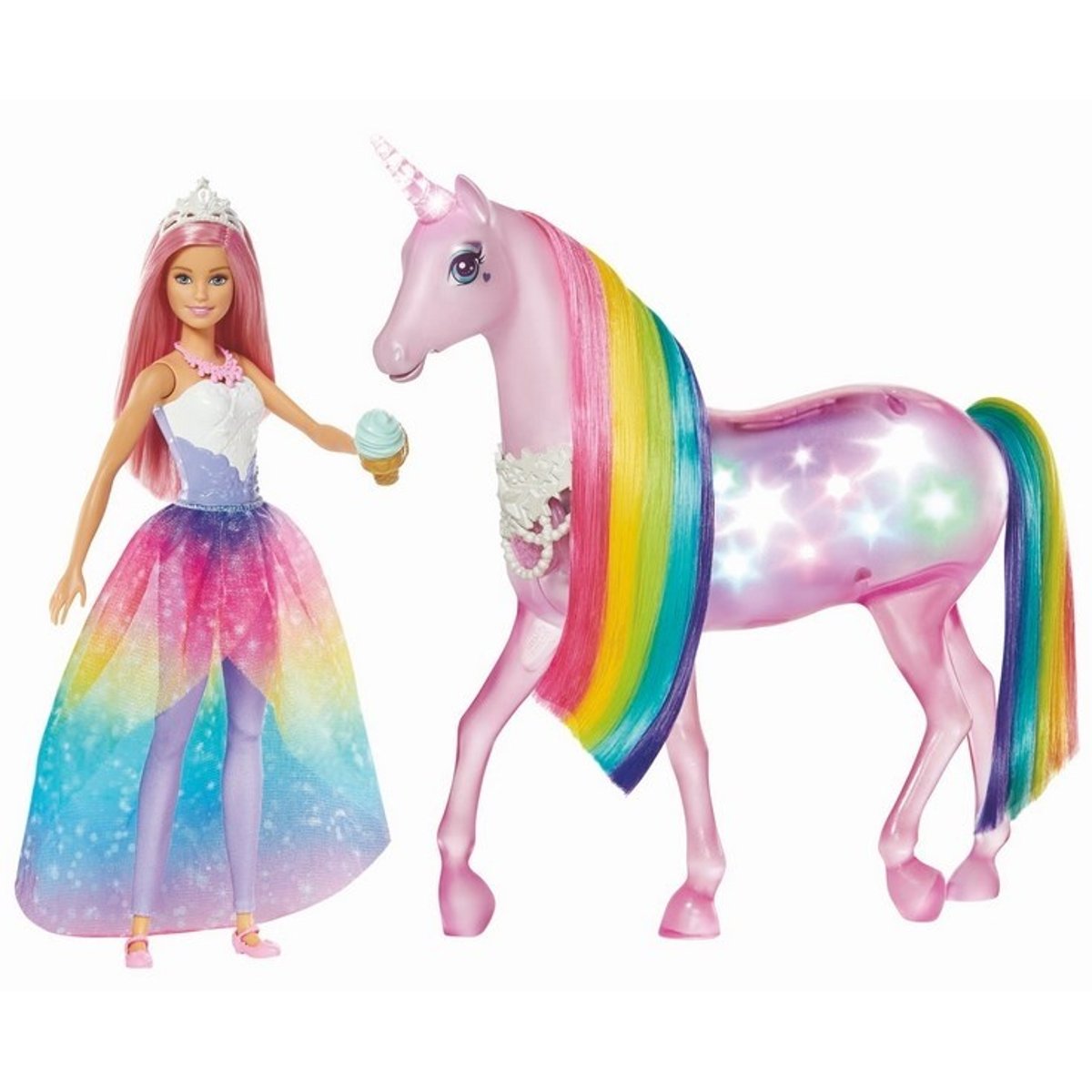 Poupée Barbie Dreamtopia Licorne Lumineuse - Barbie multicolore, MATTEL