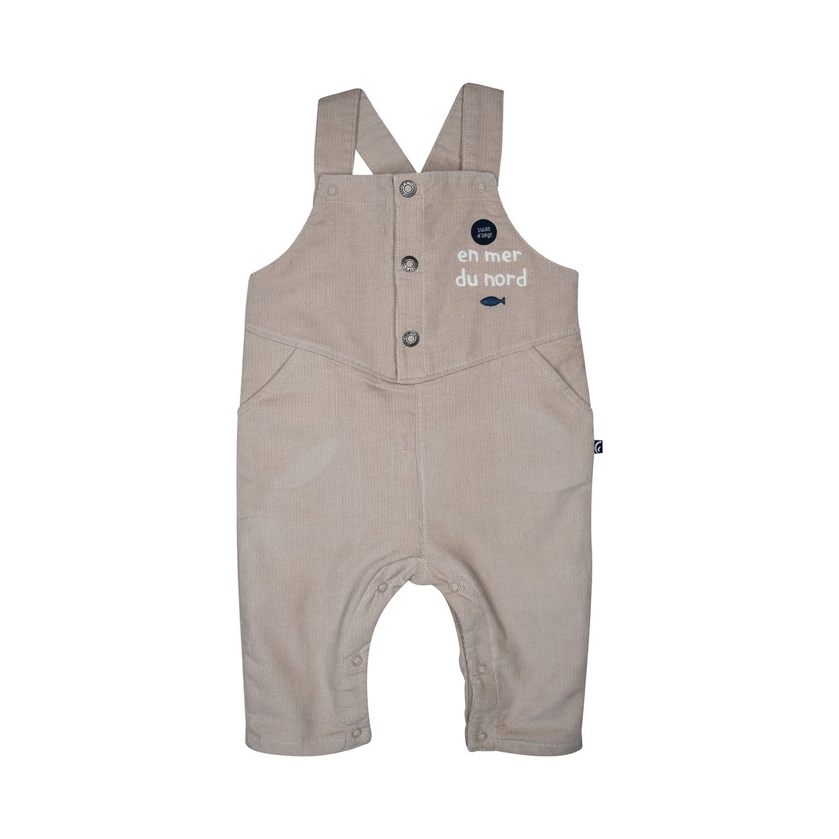 Tshirt salopette paolino velours cotele long beige, SUCRE D'ORGE