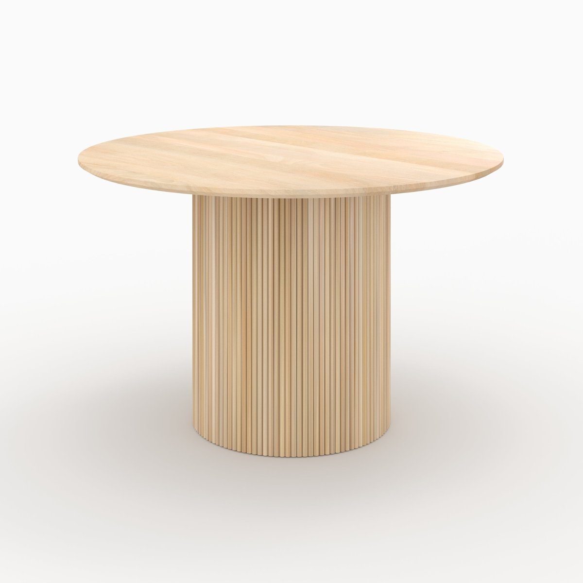 Table ronde 4 personnes en bois de manguier D120 cm - AGATHE naturel, MAISON PAVANE