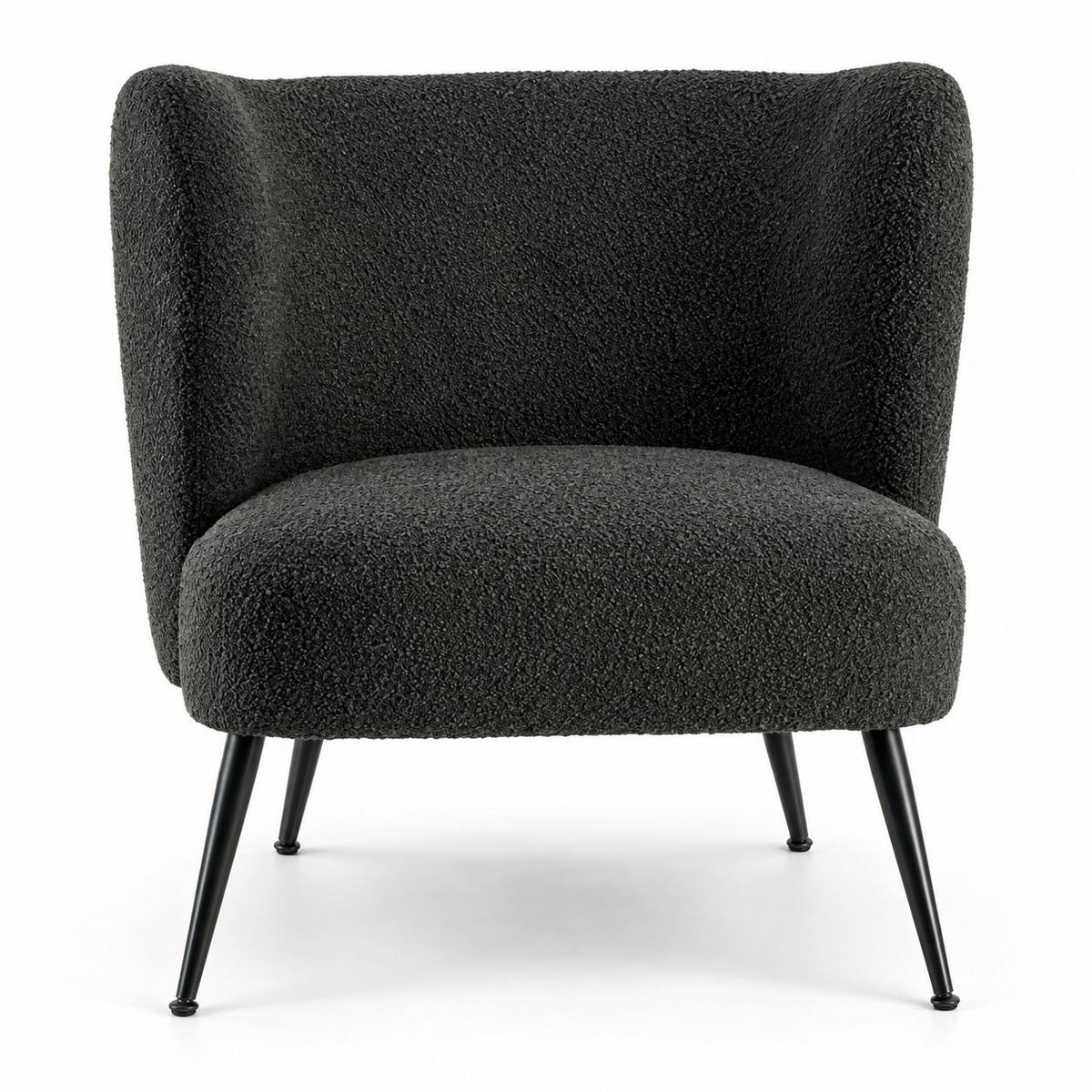Fauteuil tissu anthracite bouclé MALMOE anthracite, PIER IMPORT