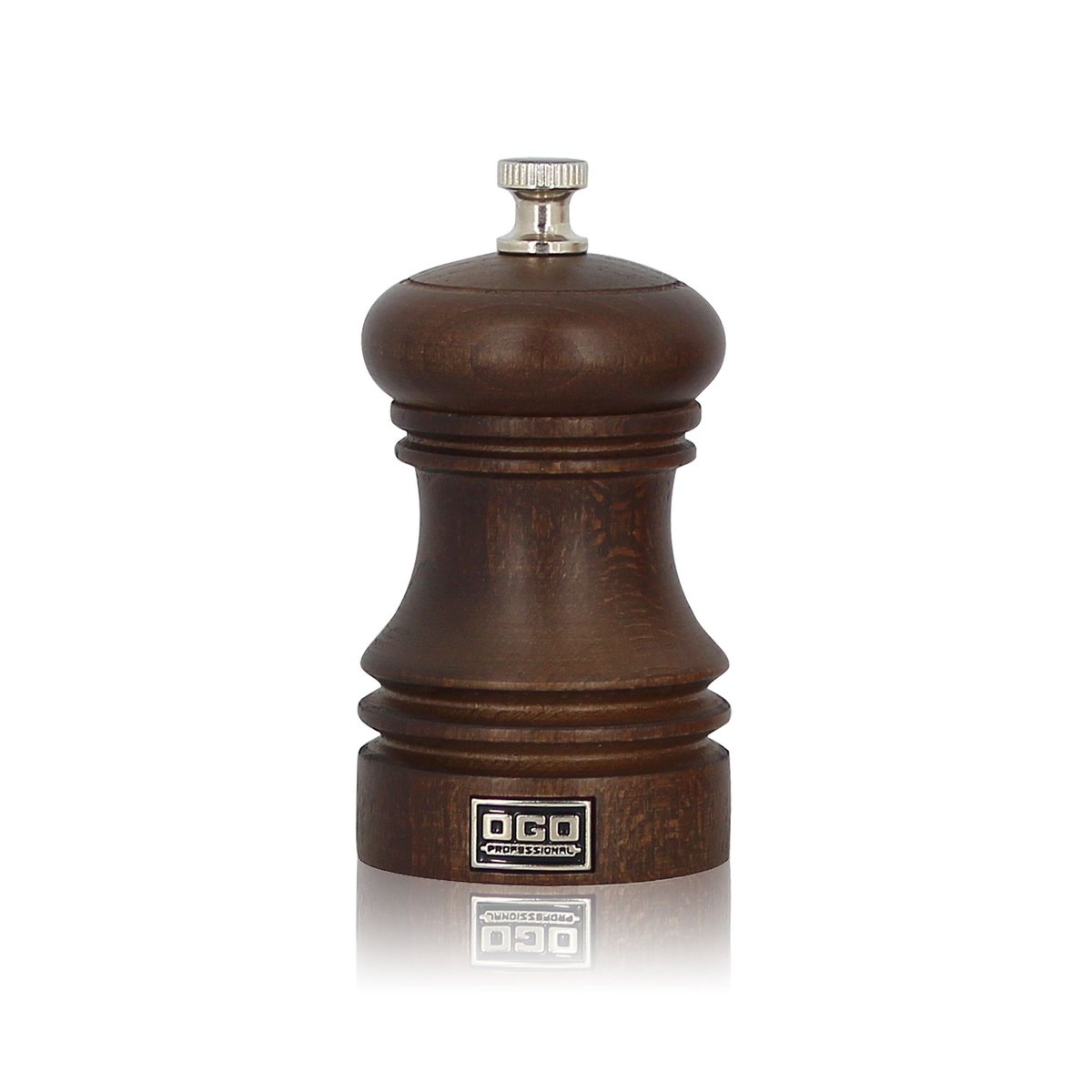 Moulin à poivre en bois 10cm PROFESSIONNEL chocolat, OGO LIVING