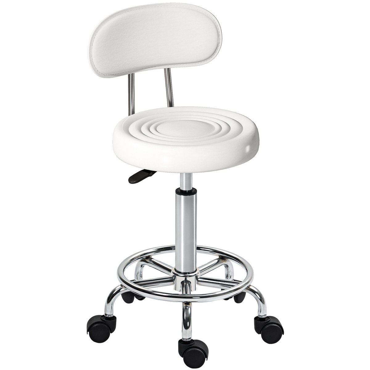 Tabouret de salon Acier Blanc blanc, HOMCOM